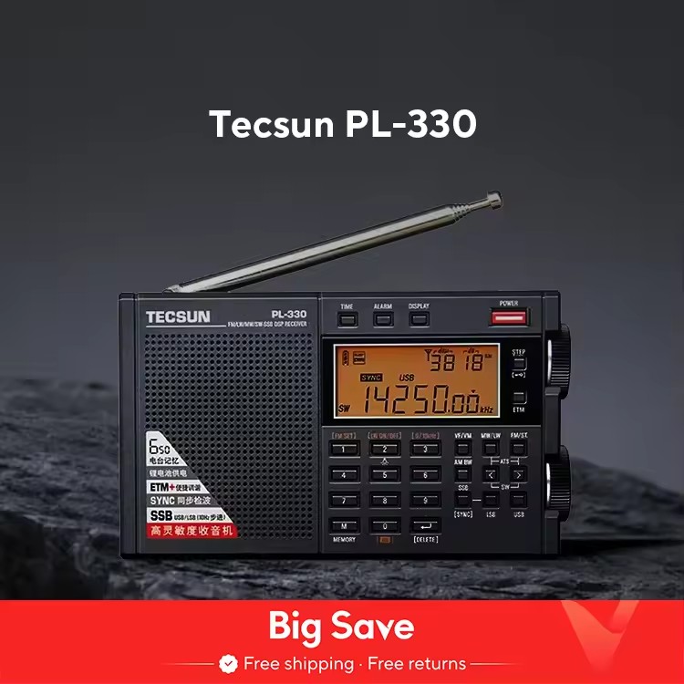 Tecsun PL-330 FM/MW/SW/LW SSB DSP Full-Band Radio Multi-functional Portable Radio Receivers High Sensitivity Radio