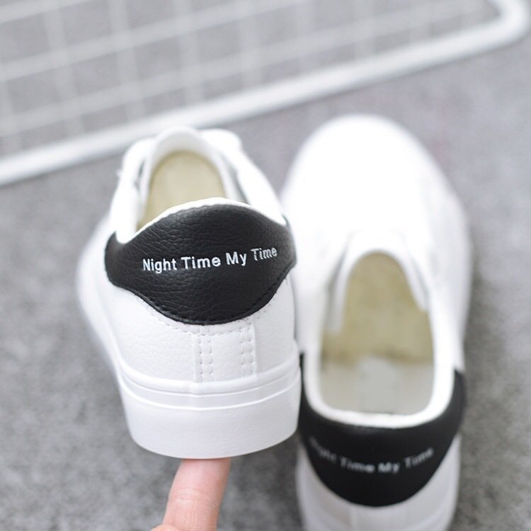 Little white shoes, women's leather flat running shoes, sports shoes, breathable women's board shoes