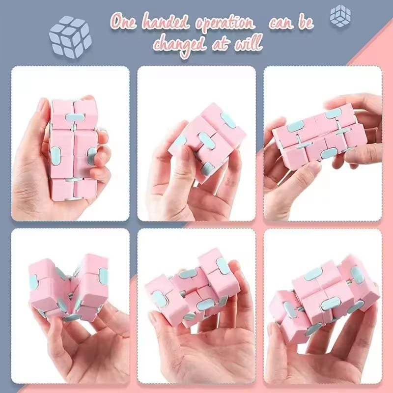 1PC Stress relieving Pocket Fingertip Magic Cube Flip Cube Macaron Six sided Toy Creative Finger Unlimited Magic Cube
