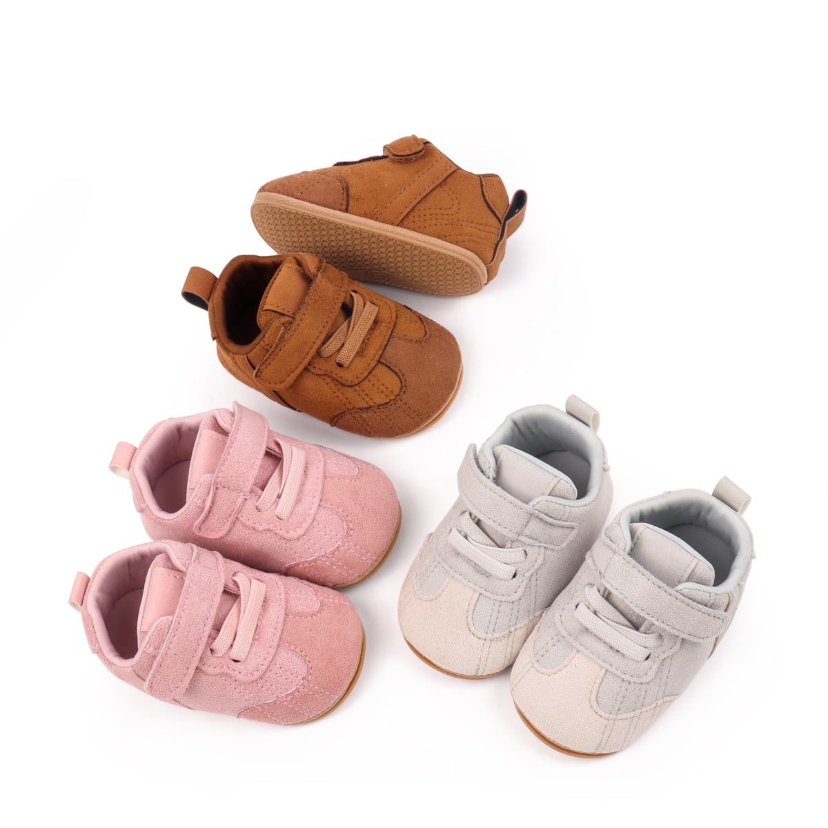 Spring Autumn Baby Unisex First Walking Indoor Outdoor Toddler Shoes With PU Leather And Soft PVC Sole For
