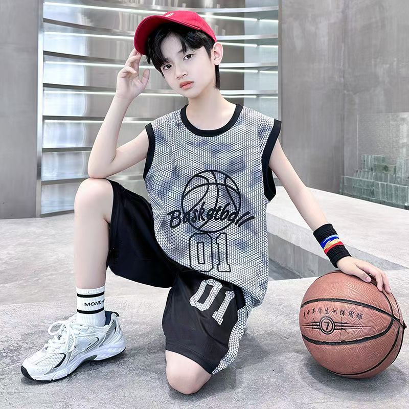 Children Sets Kids Clothes Boys Vest Suit Summer Children's Clothing T-Shirts Shorts Tank Top Sleeveless Basketball clothes