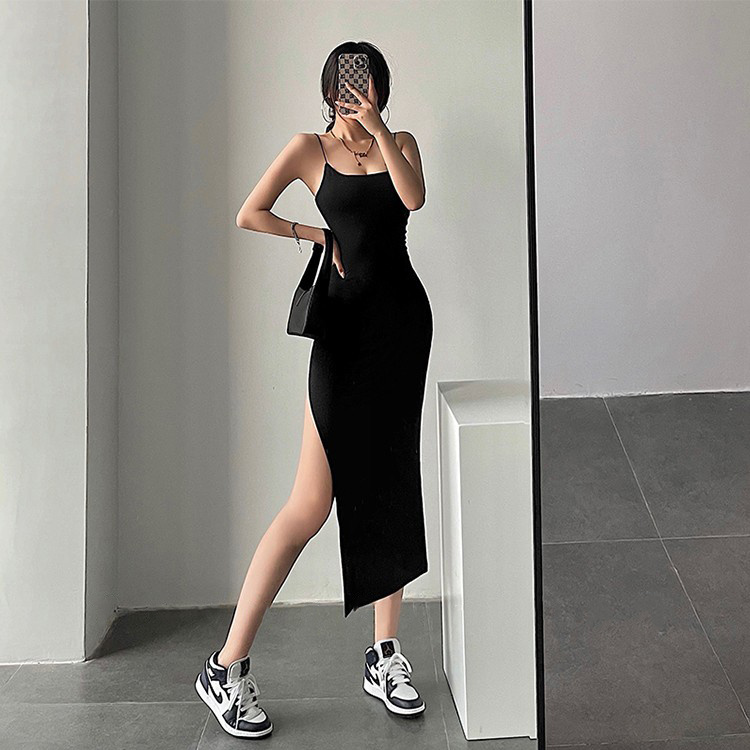 Free delivery of high-quality new summer women's satin dress with satin collar