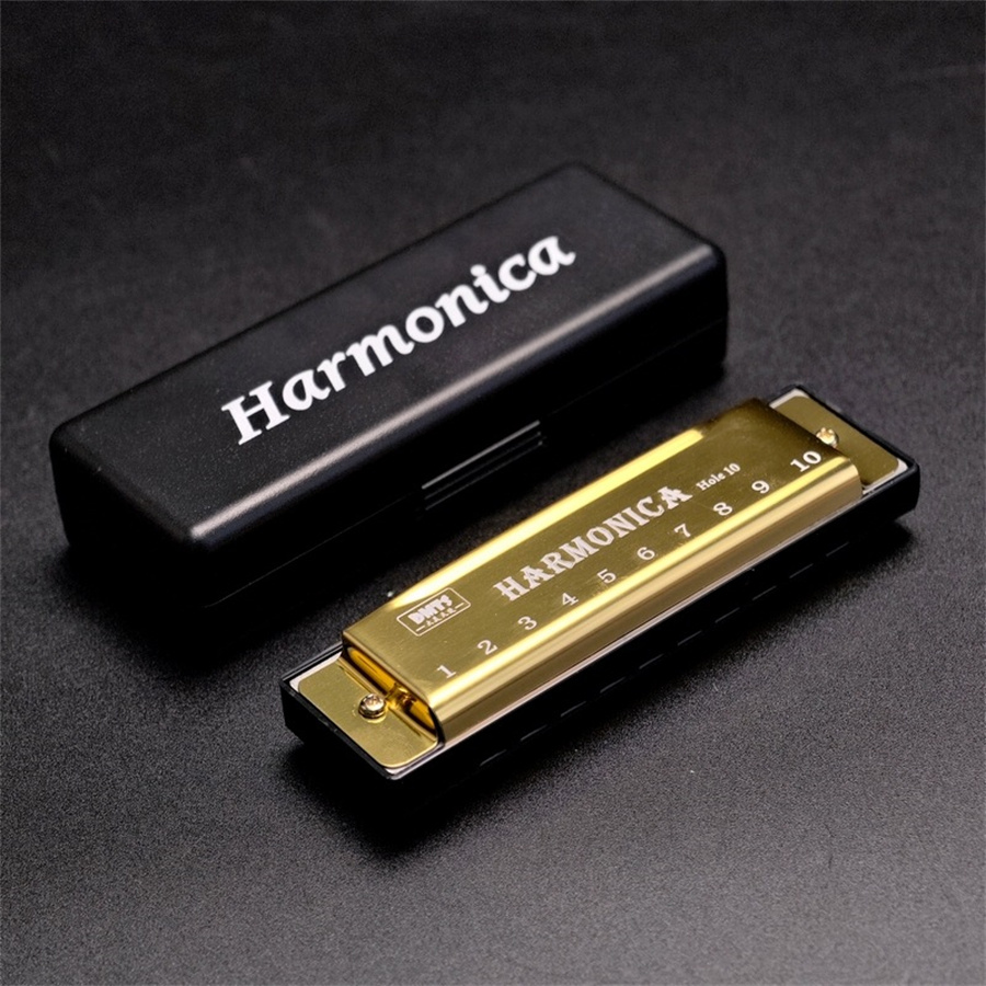 Miwayer 10 Holes Harmonica Mouthpiece Puzzle Musical Instrument Beginner Education Play Gift Copper Core Resin Harmonica