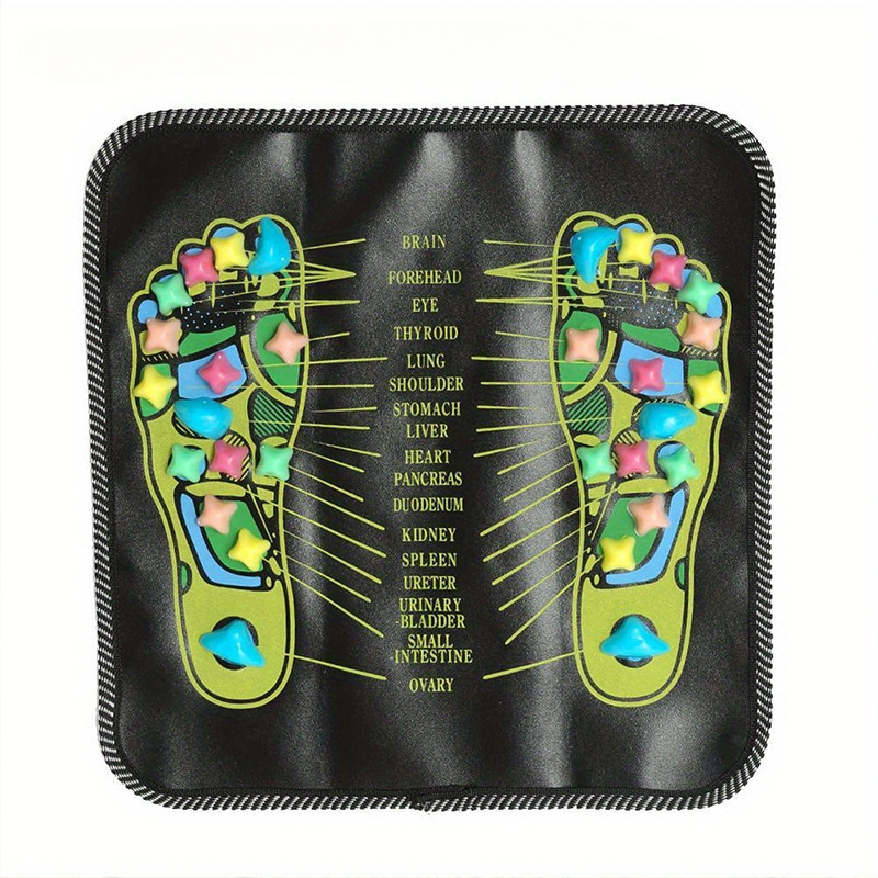1pcs Walking Stone Foot Leg Pain Health Acupressure Massager Pad Square Foot Colorful Stone Acupressure Point Massage Mat