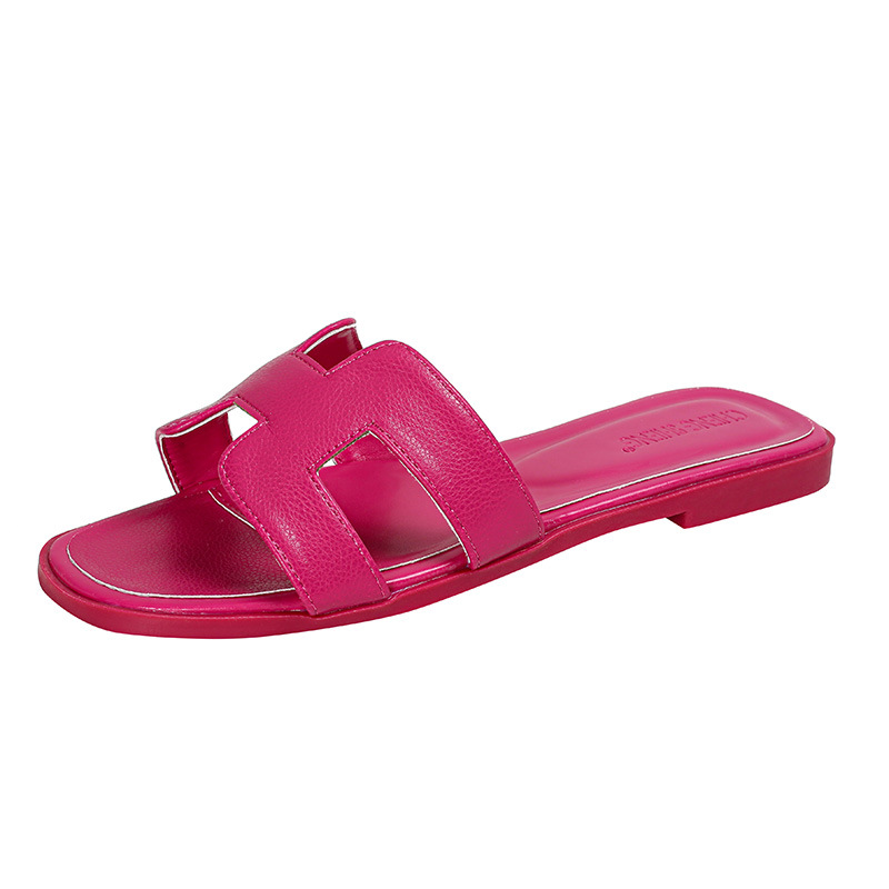 Hermes slippers for women's summer outdoor wear, new flat bottomed travel and vacation beach one size large sandals
