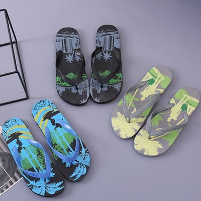 new color striped flip flops beach shoes men's EVA slippers home shoes domestic export XS055