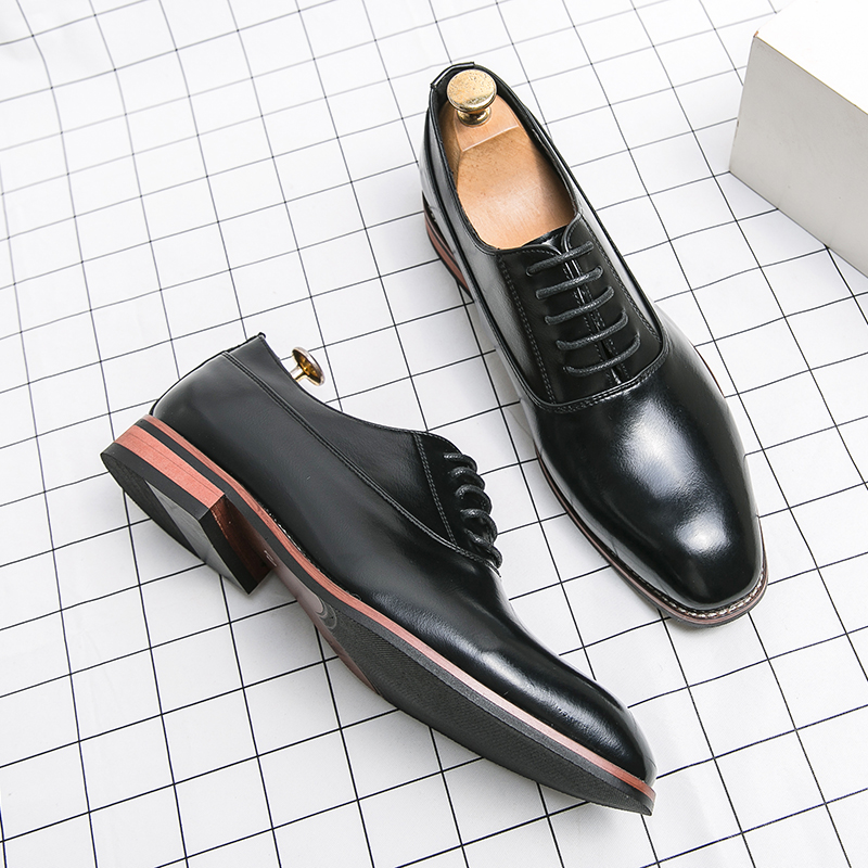 Men Fashion Oxford Shoes Party lace-up Wedding Shoes Classic Business Formal Pointed Leather Shoes Man Boss Social Office Shoes