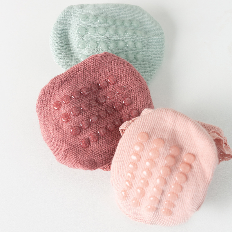 Baby Socks Infant Newborn Socks Cotton Solid Color Lace Ruffle Baby Floor Socks Baby Girls Socks Clothes Accessories