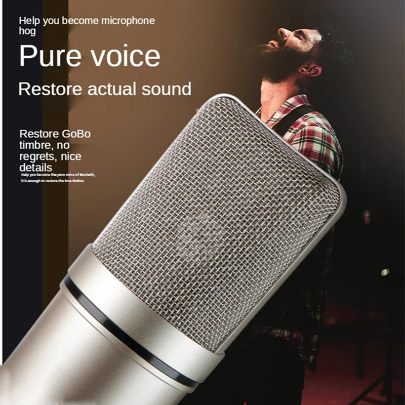 U87 Capsules Studio Sound Recording Condenser Microphone with Microphone Shock Mount Cardioid Condenser Studio XLR Microphone