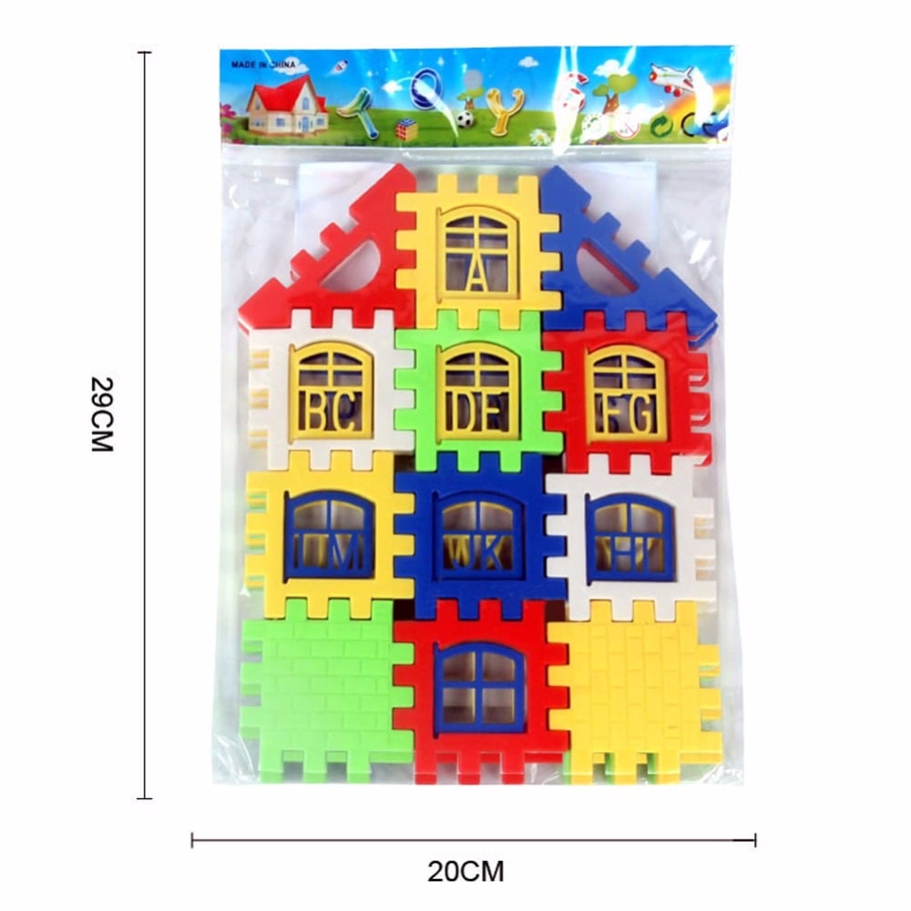 24 /Set Baby Kids House Building Blocks Educational Learning Construction Developmental Toy Set Brain Game Toy