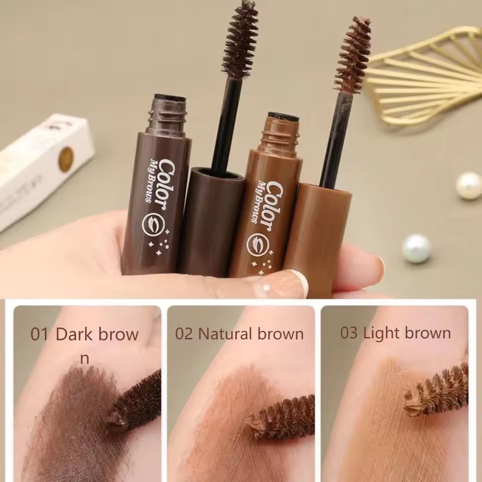 1PCS 3Colors Eyebrow Mascara Cream Long Lasting Waterproof Eye Brow Natural Dark Brown Eye Brow Tint with Brush Makeup Cosmetics