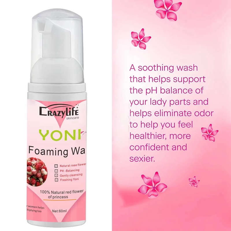 60ml Feminine Intimate Yoni Wash Natural Washing Foam Vaginal Herbs Washer Hygiene Vagina Detox Cleaning Care for Woman Health