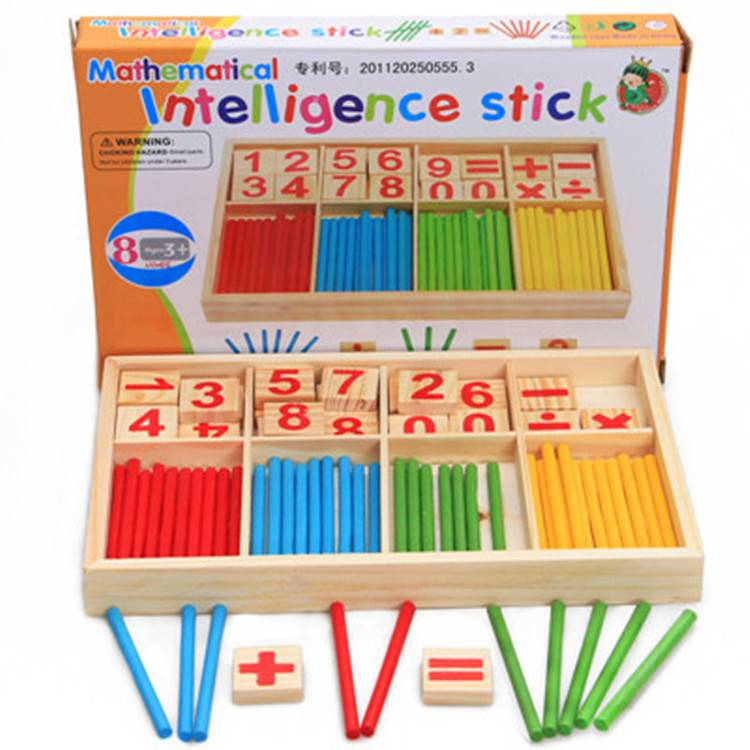 Wooden children counts kindergartens Montessori mathematics teaching aids baby early education digital stick toys