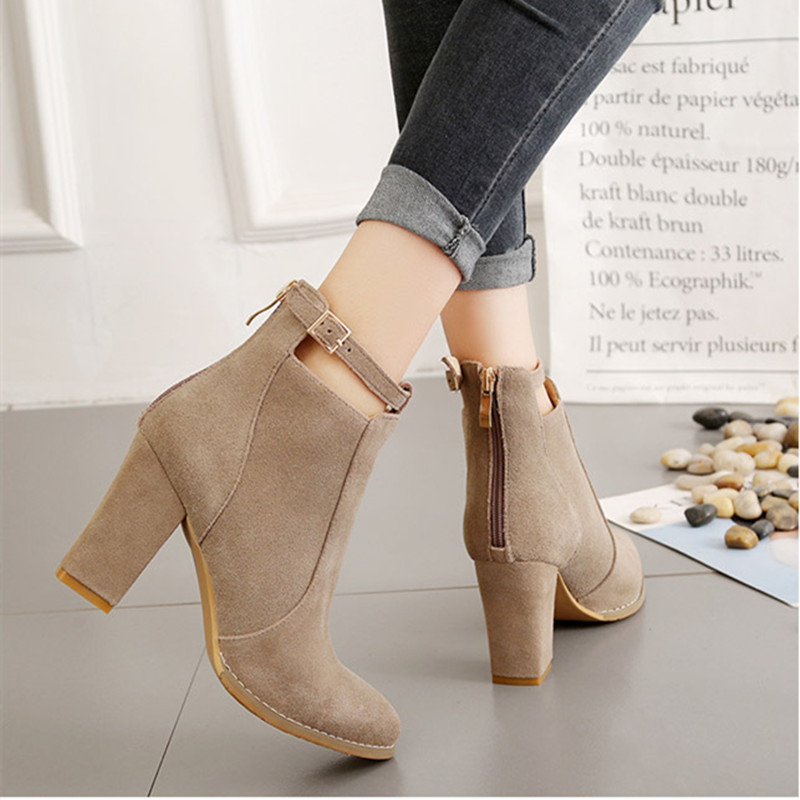 SLYXSH Women Shoes New Autumn Winter Fashion Woman Boots High Heels women Leather Ankle Boots Sexy Pointed Toe Boot
