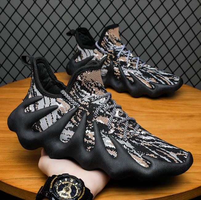 Men's Fashion Casual Plus Big Size Sneakers Black Yeezy Slides Boost Running Jogging Travel Sport Sports Sneaker
