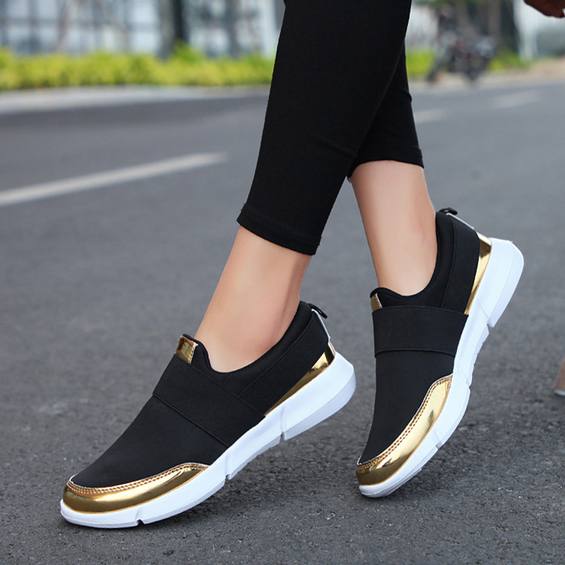 Women's sneakers shoes thick-soled sports ladies breathable running walking sneakers low-cut color matching women's shoes