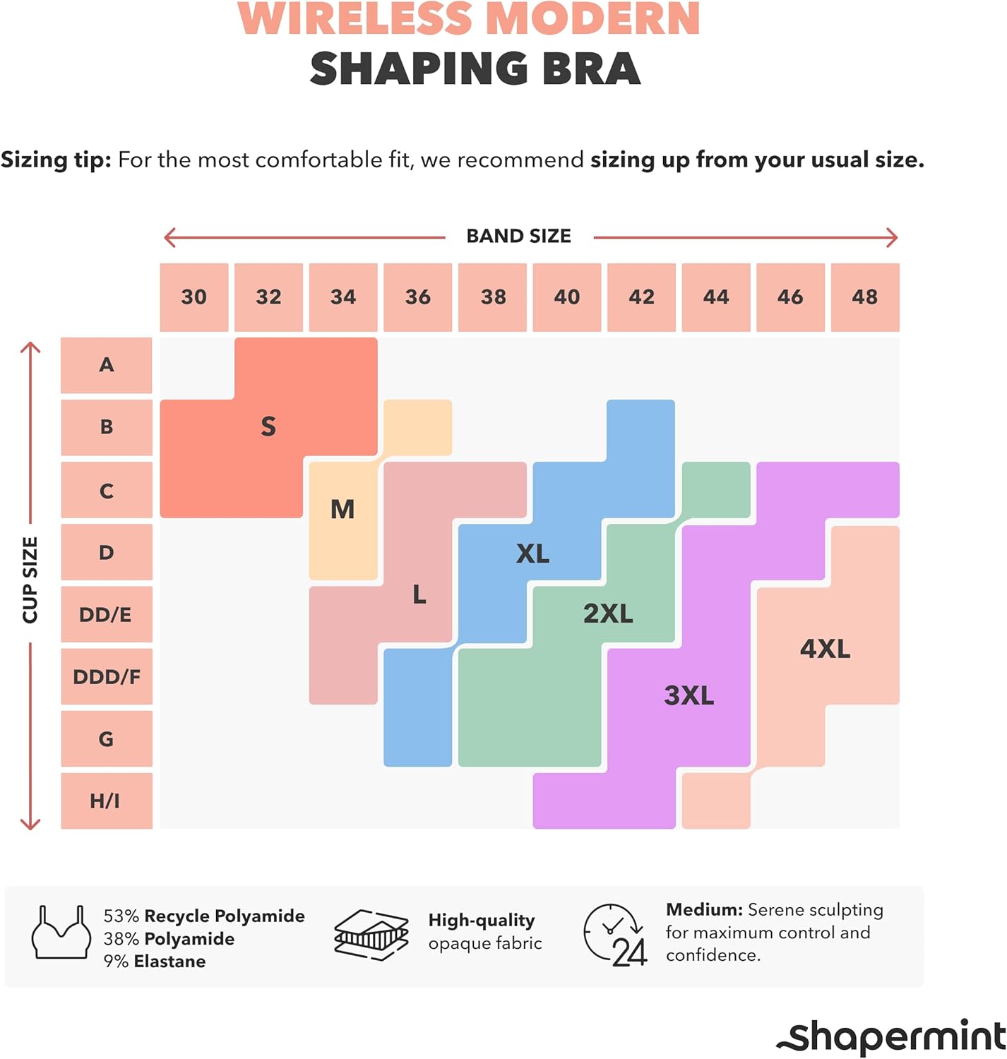 SHAPERMINT Bras for Women - Lingerie Bra, Bralettes for Women with Support, No Underwire Plus Size Bras for Women