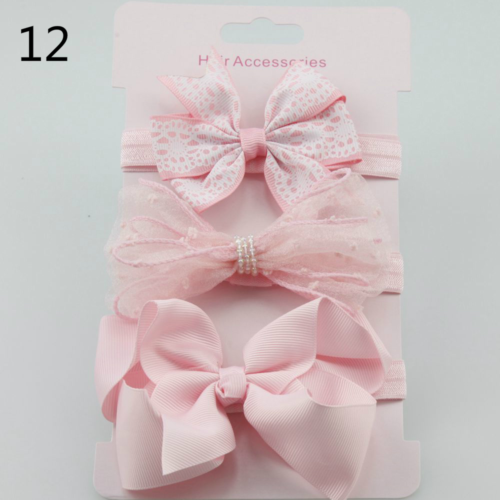 Fashion New Bow Head Flower Hair Band Hair Accessories Combination Three-piece
