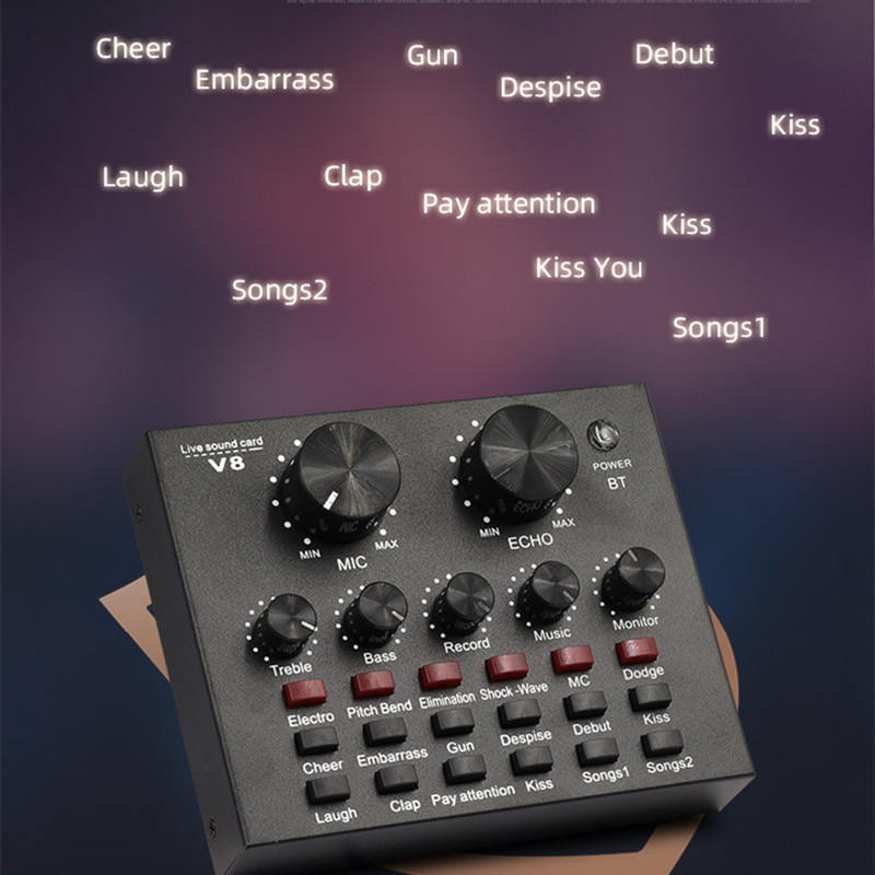BM800 condenser microphone microphone + V8 sound card network celebrity anchor computer recording stand large diaphragm live set