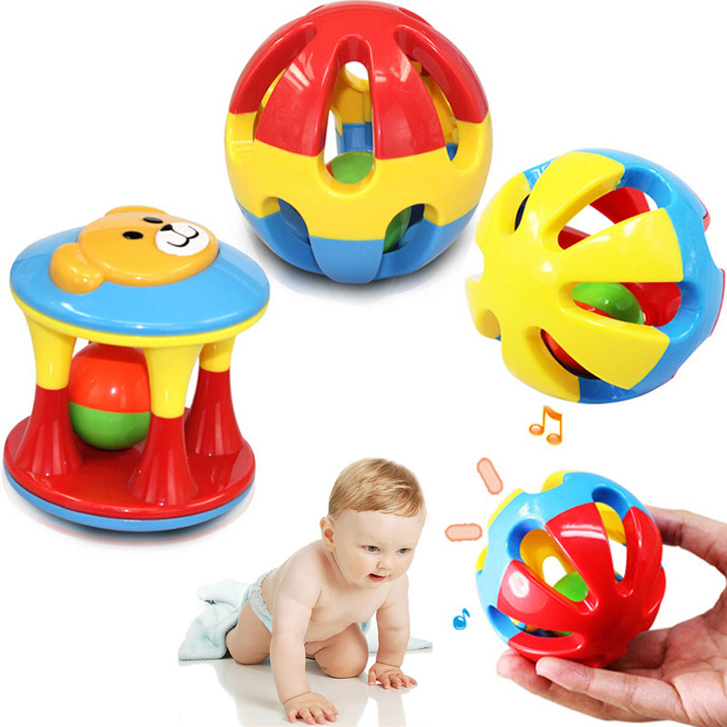 2pcs Baby Toy Fun Little Loud Jingle Ball Ring Develop Baby Intelligence,Training Grasping Ability Rattles Baby Toys 0-12 Months