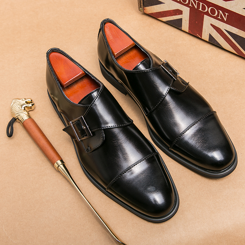Men Casual Handmade Shoes Brock Oxford Retro Moccasins Men Classic Business Office Formal Boos Shoes Buckle Wedding Shoes
