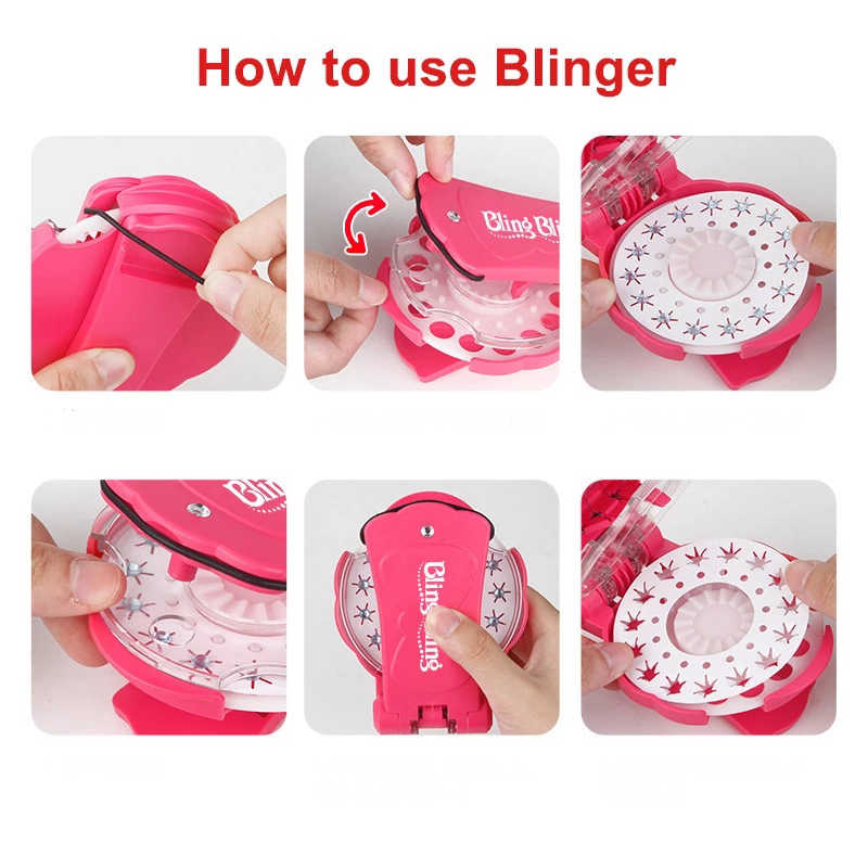 180 Gems Kit Blingers Deluxe Set Blinger Hair Gems Decoration Deluxe Set Glam Collection Comes with Glam Styling Tool