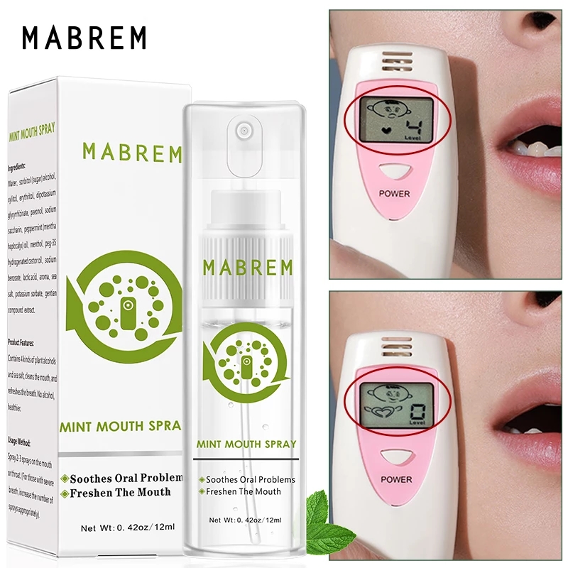 MABREM Mouth Spray Breath Freshener Oral Spray Herbal Fresh Breath Remove Smoke Breath Treatment of Bad Breath Small Portable