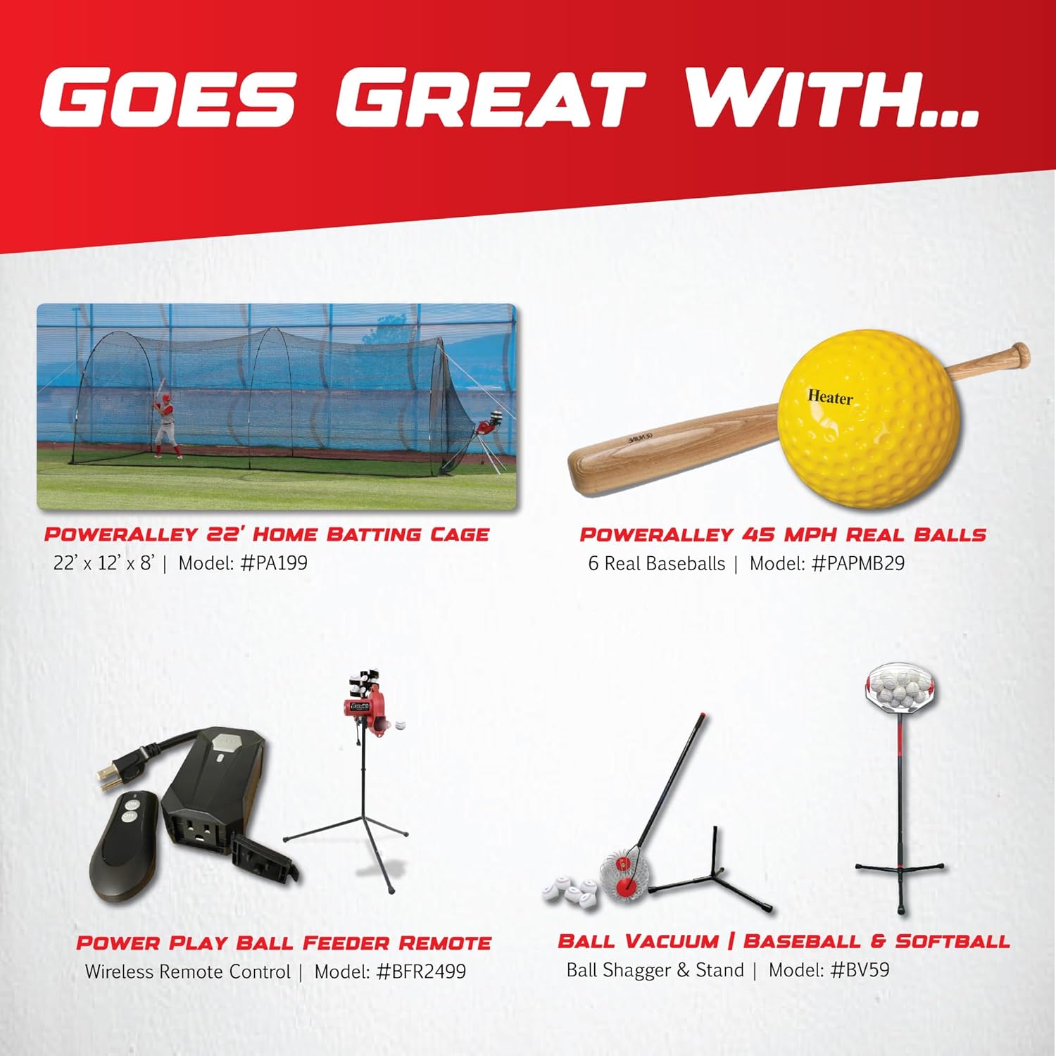 Heater Sports Base Hit Adjustable Real Baseball Pitching Machine – 45 MPH Pitching Speed, Includes Automatic Ball Feeder | Perfect for Hitting and Fie