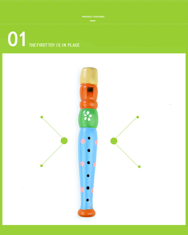 Wooden flute children's toys wooden piccolo baby music early education development learning wind instruments