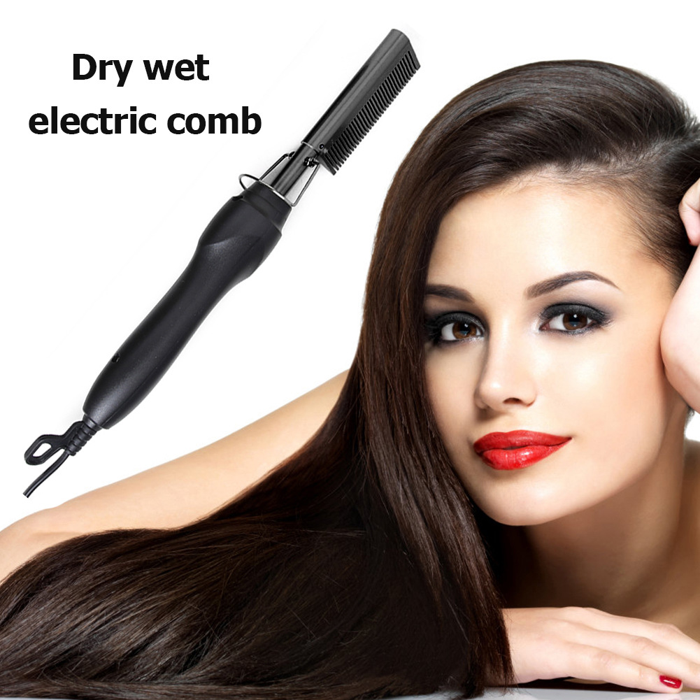 Electric Straight Hair Curling Comb Wet and Dry Dual-Use Copper Comb Wave Comb Household Curly Hair Straight Hair Comb Heating