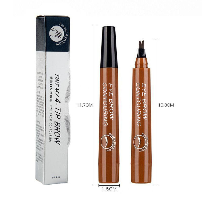 Microblading Eyebrow Tattoo Pen Waterproof 4 Fork Tip Long Lasting Professional Fine Sketch Enhance Stencil Eye Brows Pencil