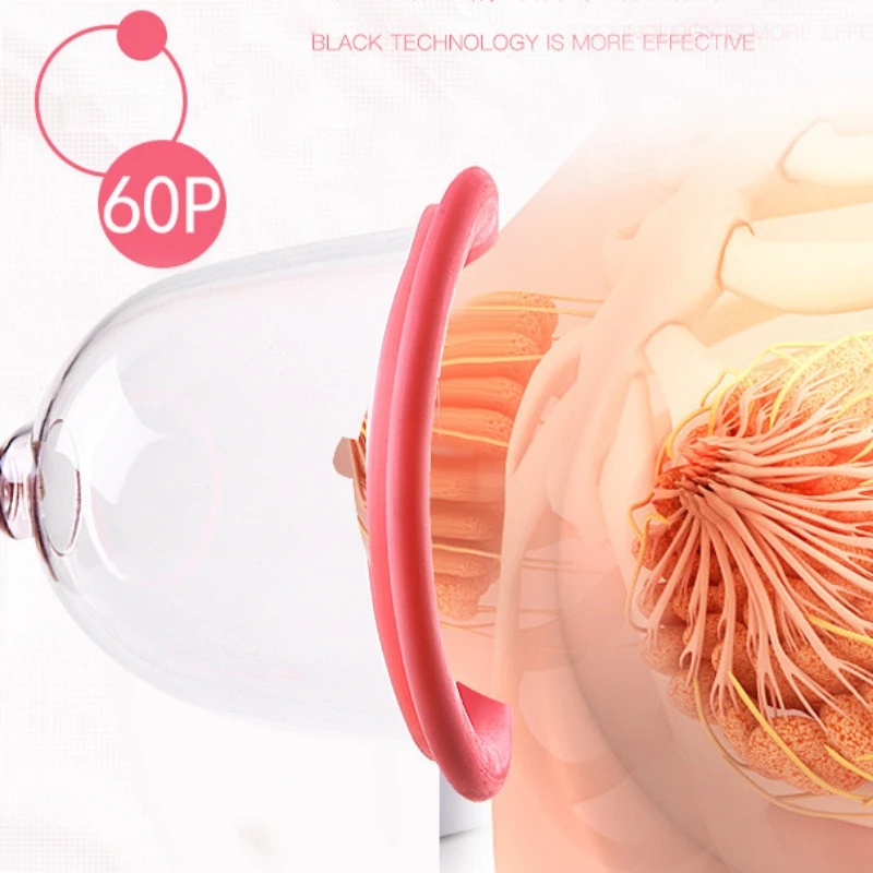 Double Cups Breast Enlargement Electro Sex Nipple Sucker, Vacuum Breast Pump Nipple Stimulator