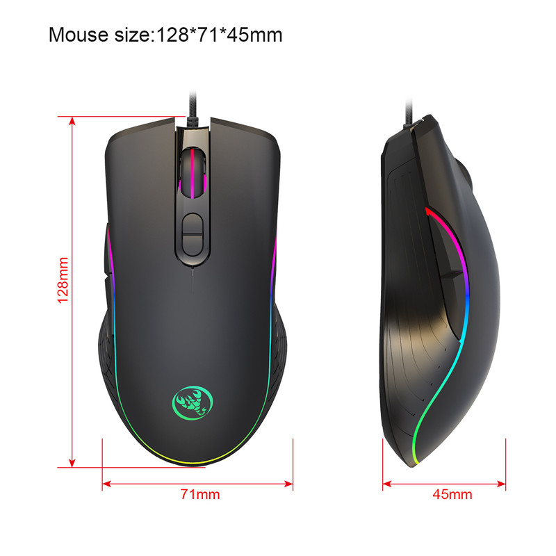 A867RGB luminescent game mouse, esports wired mouse, four adjustable 6400dpi macro programming stock