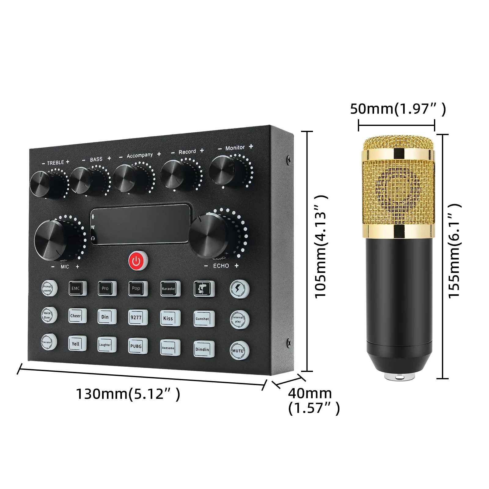 BM800 condenser microphone, V8 mobile phone sound card, cantilever bracket, live streaming set