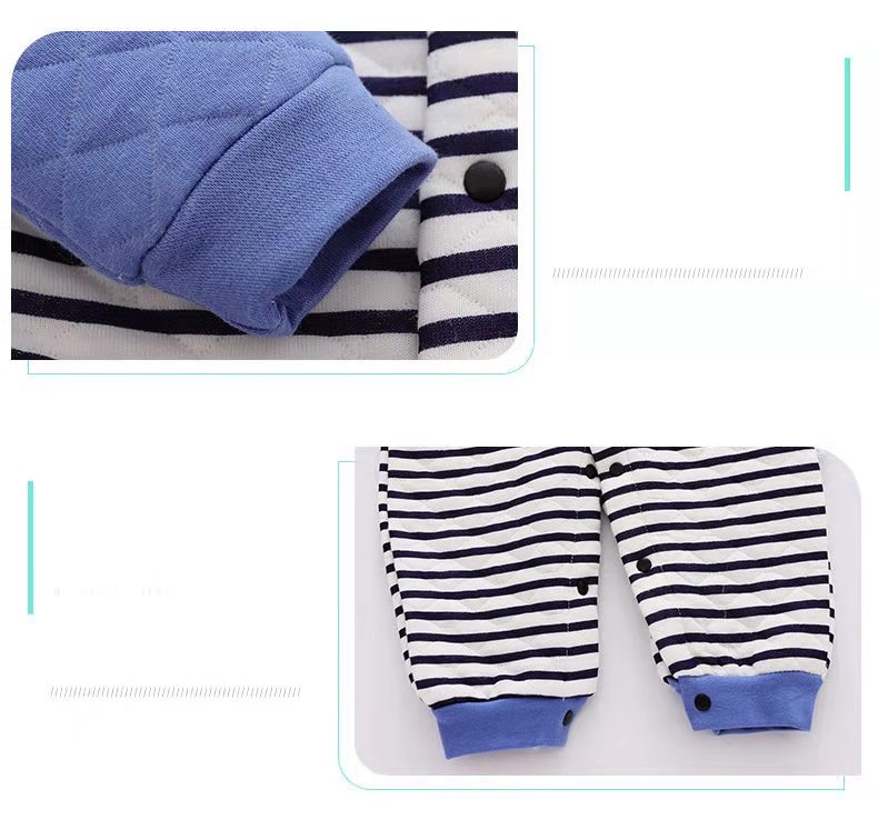 Newborn Baby romper Winter Cartoon baby boy Clothes 2PCS Cotton baby girl clothes set Thicken warm cotton clothing set