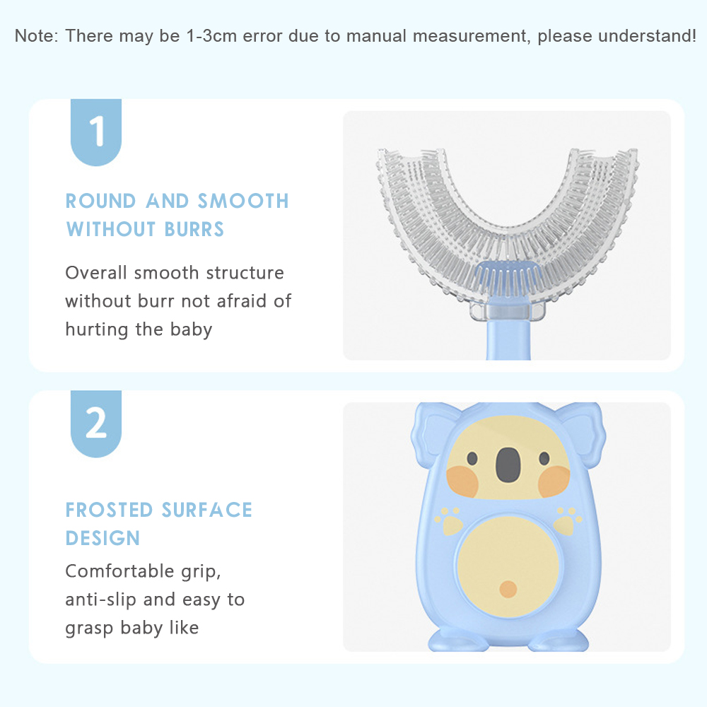 New Hot Children Smart 360 Degree U-Shape Manual Toothbrush Cartoon Pattern Tooth Brush For 2-12Y Kids With Soft Silicone Head