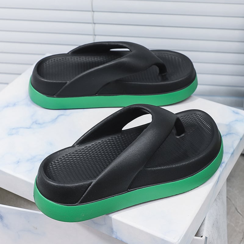 Thick bottom flip flops for women's summer 2025 new height increasing anti slip beach sandals beach slippers for outdoor wear