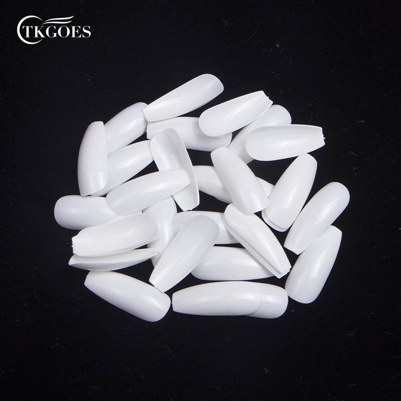 500pcs/Bag Ballerina Nail Art Tips Transparent/Natural False Coffin Nails Art Tips Flat Shape Full Cover Manicure Fake Nail Tips
