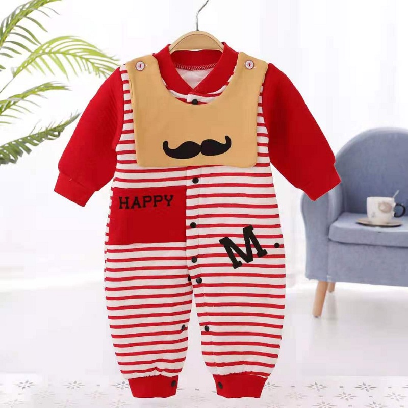 Newborn Baby romper Winter Cartoon baby boy Clothes 2PCS Cotton baby girl clothes set Thicken warm cotton clothing set