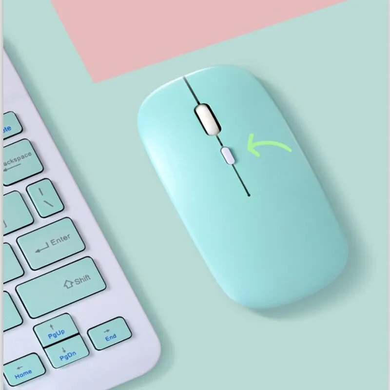 Macaron Rechargeable Wireless Bluetooth Mouse 2.4G USB Mice For Android Windows Tablet Laptop Notebook PC For IPAD Mobile