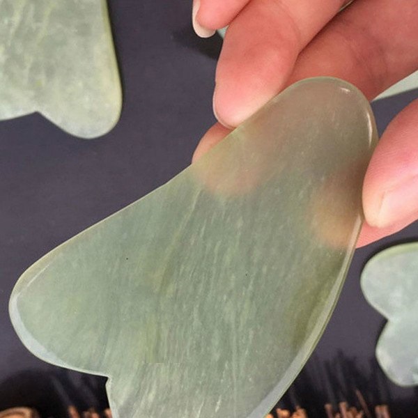 2pcs Facial Massage Jade Roller Face Neck Natural Stone Health Care Body Jade Gua Sha Board Beauty Tool Set