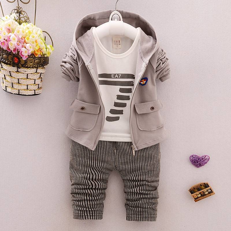 BibiCola toddler Clothes Baby Boy Clothing set Sport Suits fashion Hooded +T-shirt + Pants 3 Boys Tracksuit Sets