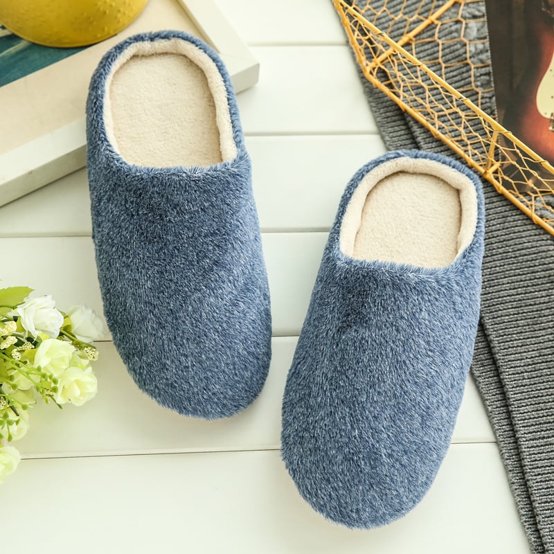 New Jade Rabbit Velvet Japanese Style Slippers Solid Color Suede Anti slip Wooden Floor Silent Soft Bottom Cotton Shoes