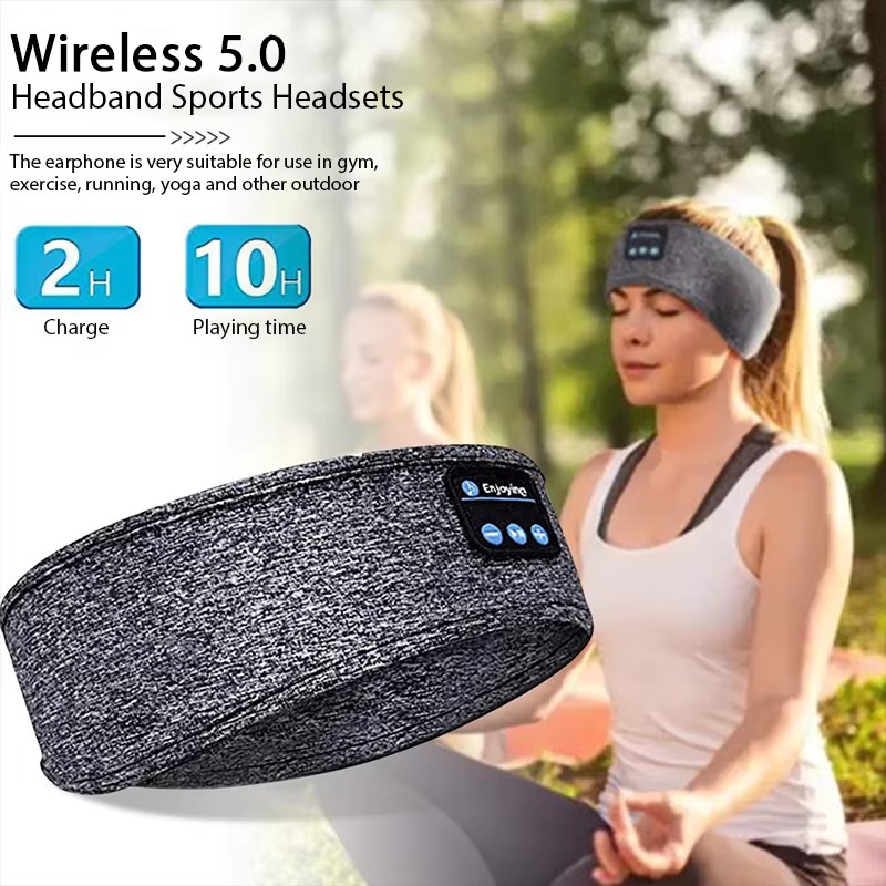 Thin Summer Sleep Headphones Bluetooth Mask Wireless Sports Headband with Speakers for Workout Jogging Yoga Insomnia Travel