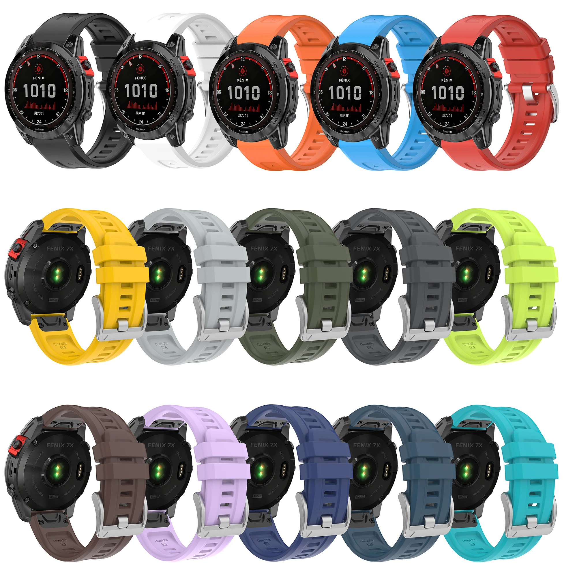 26mm 22mm Silicone Watchband for Garmin Fenix 7 7X PRO Watch Strap Bracelet for Fenix 6 6X Pro 5 5X Fenix 8 Tactix quatix Correa