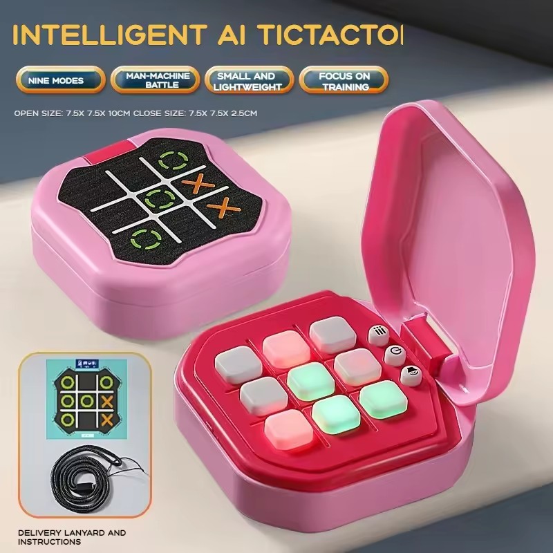 1PC Tic-Tac-Toe Board Board Multifunctional Electronic Games Montessori Puzzle Table Game Chess Chess Set PortableFor AdultsKids