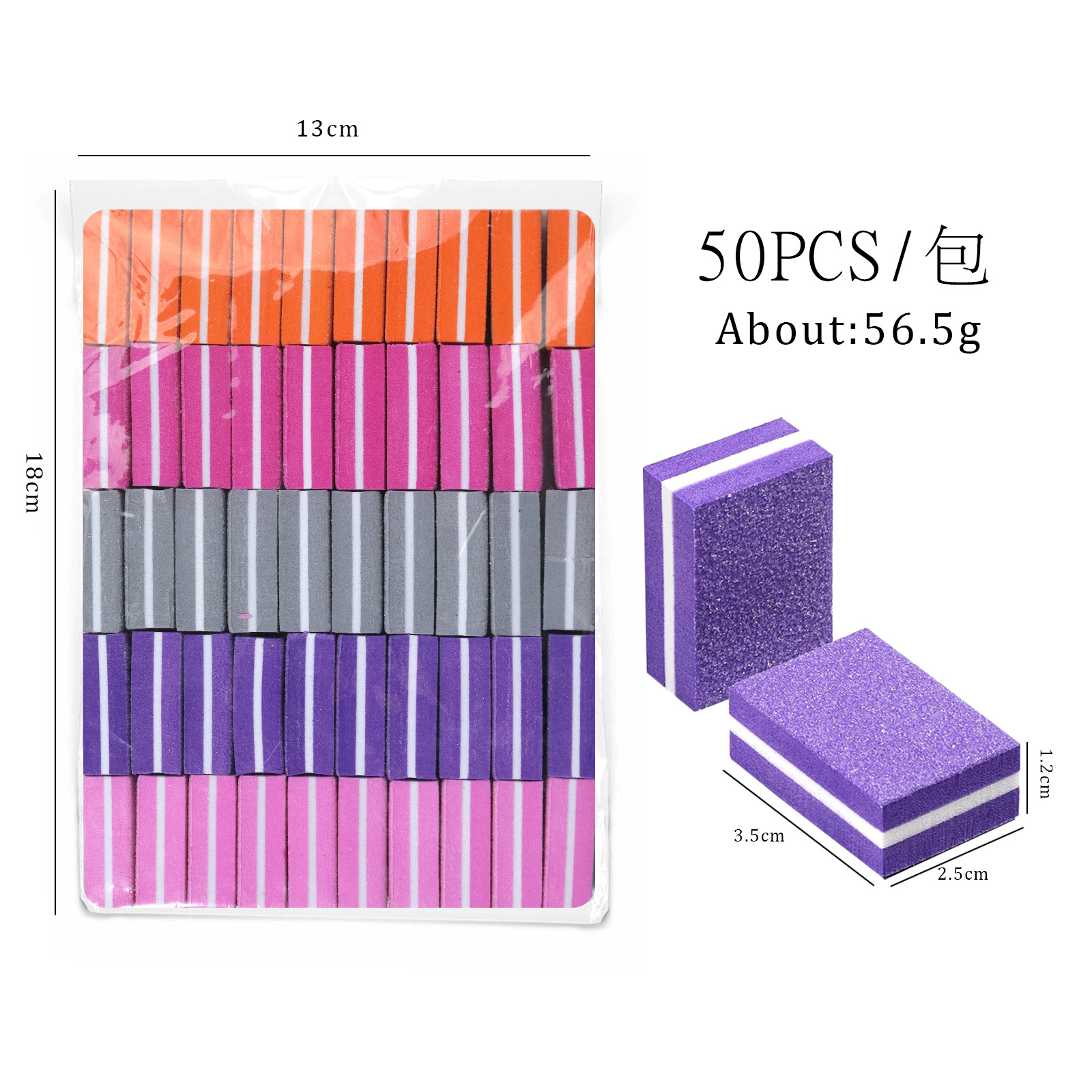 50psc Mini Buffing Sanding Files Block Pedicure Care Nail Art Buffer Polish Manicure Pedicure Nail File Tools Nail Charm