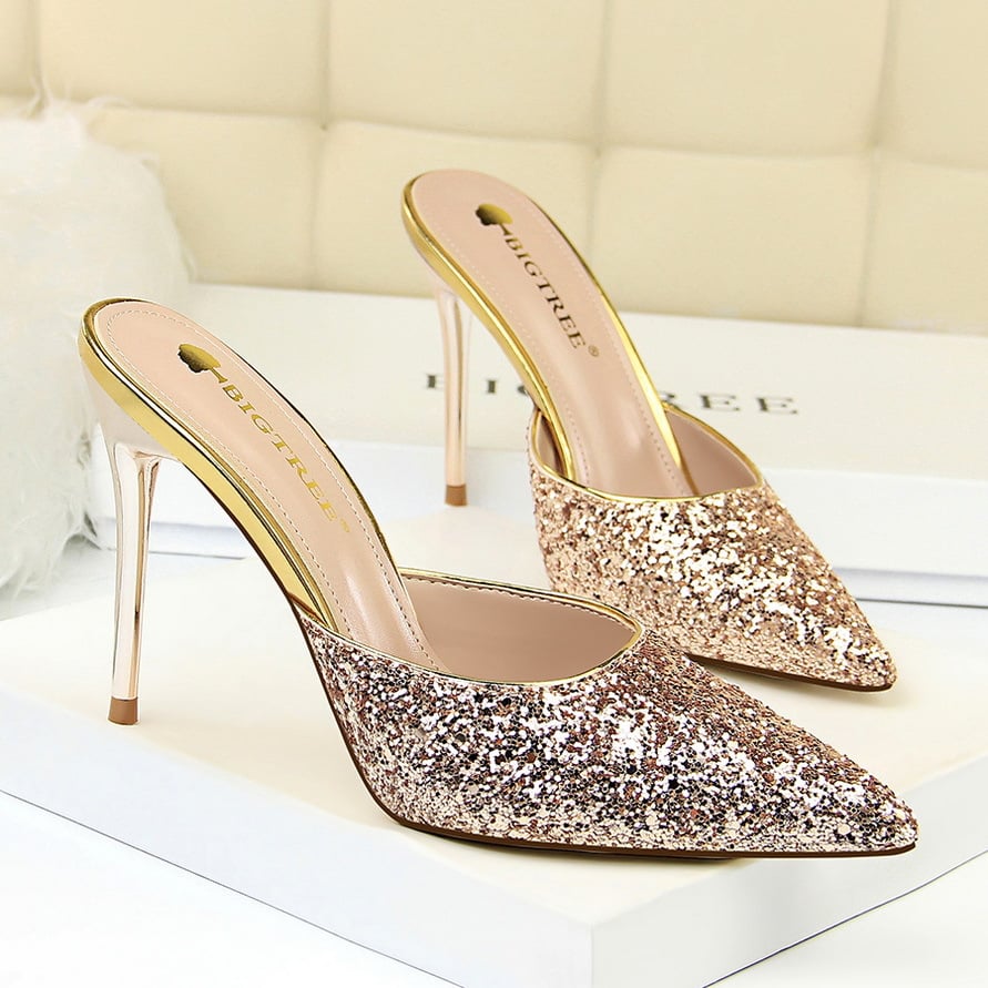Sandals Women Pointed Clear Crystal Cup High Heel Stilettos Sexy Pumps Summer Shoes Peep Toe Women Pumps Size