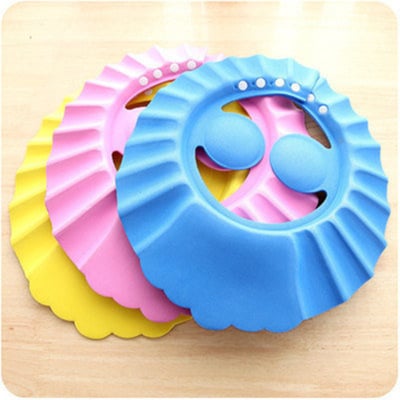 Adjustable shampoo cap and shower cap for children, baby shampoo cap with earmuffs