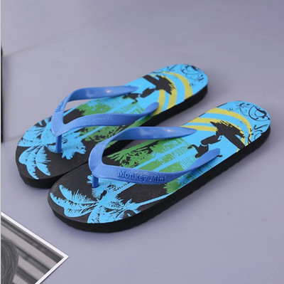 new color striped flip flops beach shoes men's and women EVA slippers home shoes domestic export XS055